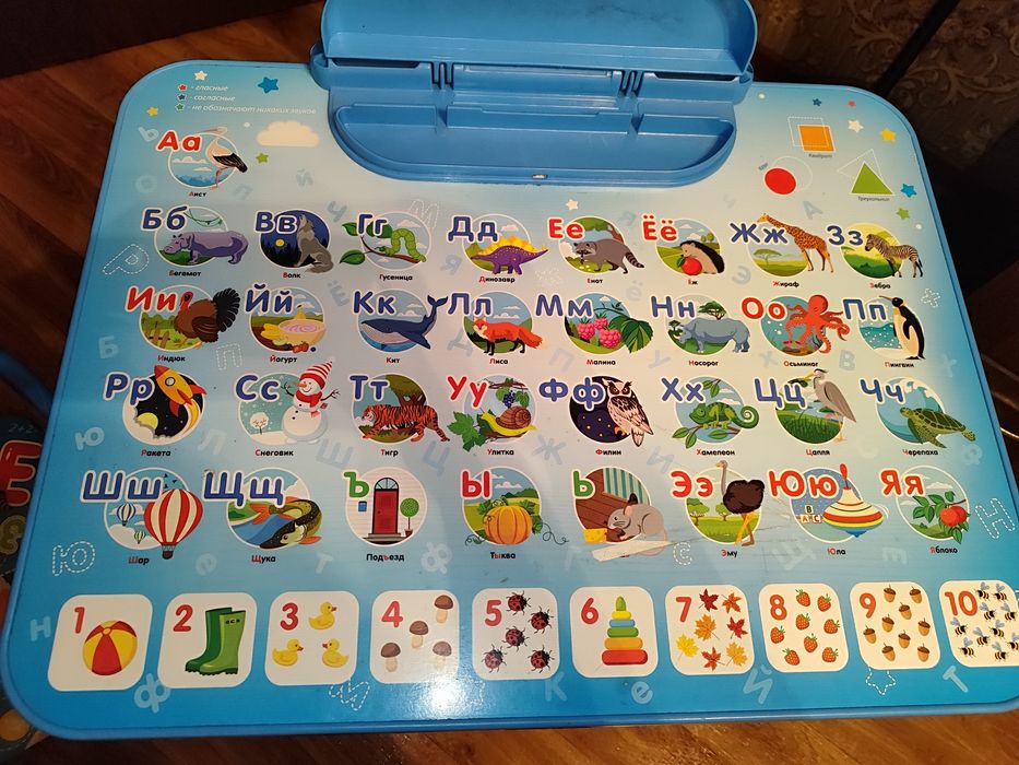 Парта голубого цвета