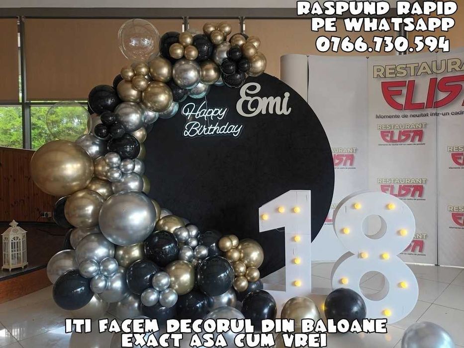 Arcada baloane majorat Panou foto Arcada baloane botez Decor petrecere Decor Gender Reveal PhotoCorner aniversare Baloane heliu
