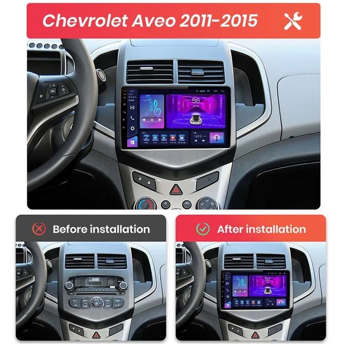 Navigatie android Chevrolet Aveo Waze YouTube GPS USB Carplay