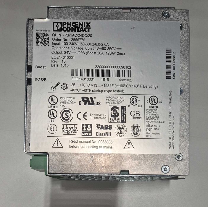 Sursa 24v 20A PhoenixContact, sina DIN