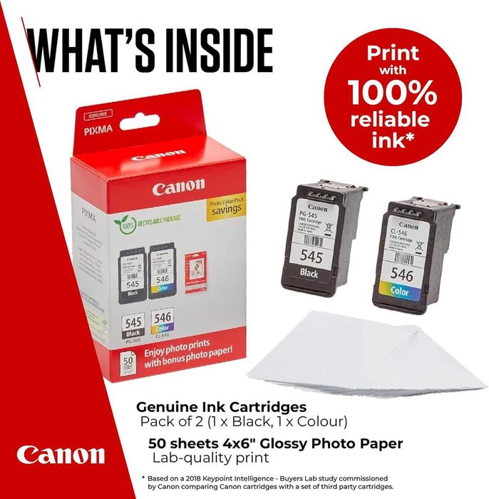 Оригинален комплект мастилени касети Canon PG-545 CL-546 с фото хартия