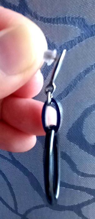 Гривна ковано сребро, ръчна изработка обеци сребро 925 оникс гранат