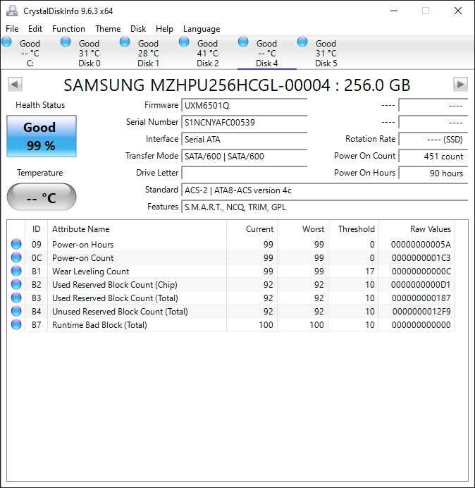 SSD 256GB Samsung M.2 2280 PCIe NVMe/AHCI 32Gbps