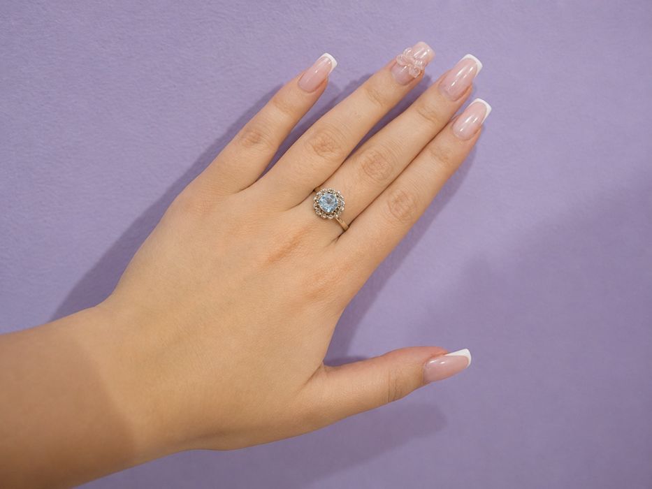 Inel din argint 925 cu topaz albastru