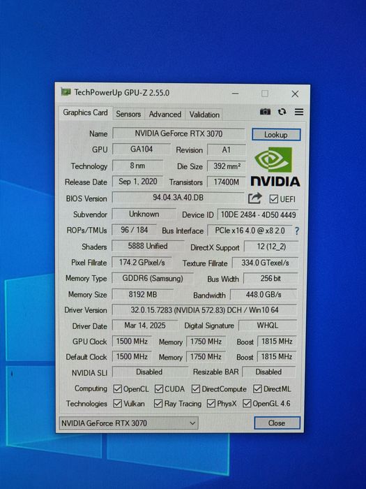 Видео карта /Gigabyte RTX  3070 8GB GDDR6