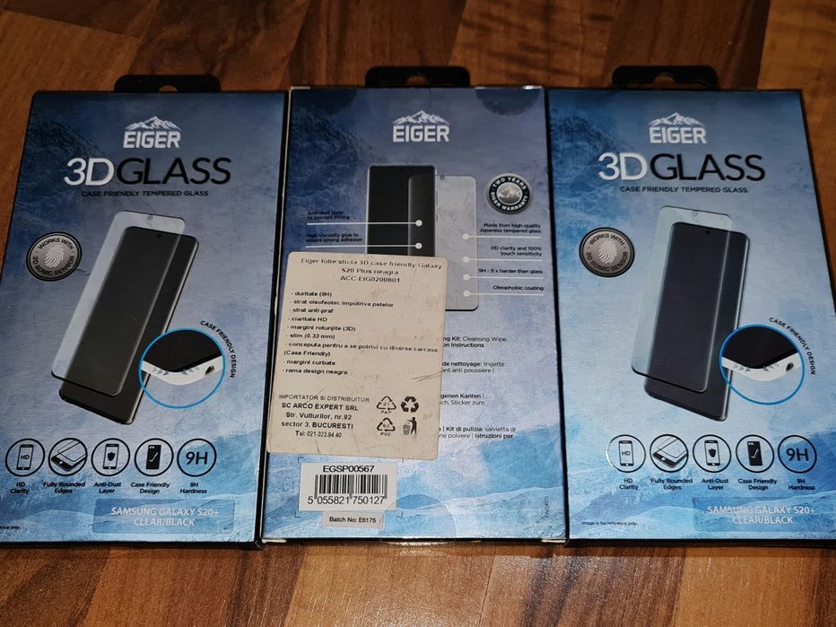 Folie sticla full cover originala Eiger Samsung S20+ S20 Plus 4G 5G