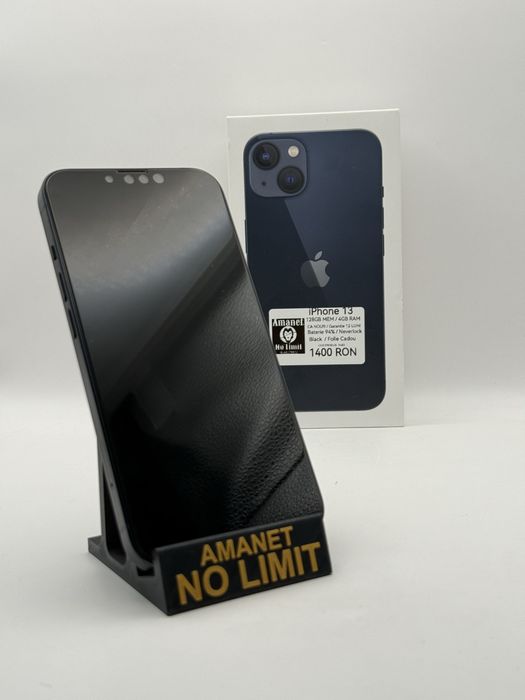 iPhone 13 Black 128GB Baterie 94% Garantie 12 Luni , AMANET NO LIMIT.