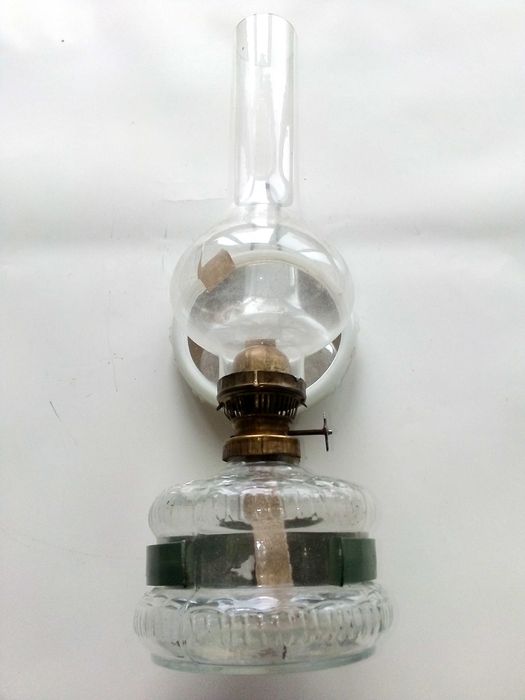 Стара газена лампа № 8 комплект със стъклото /шишето/