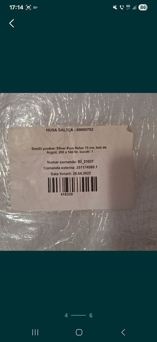 Husa noua pentru saltea grosime 15 cm  140x200 pret 250 lei