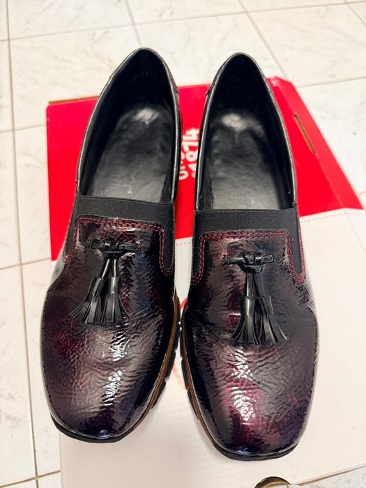 Обувки Rieker, цвят бордо