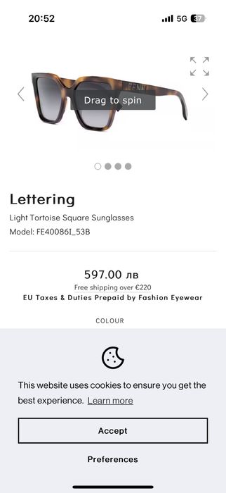 Fendi, оригинални чисто нови, пълен комплект