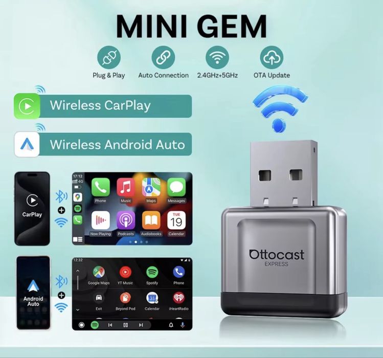 Adaptor Wireless Dongle CarPlay & Android Auto / Ottocast- Promotie ‼️