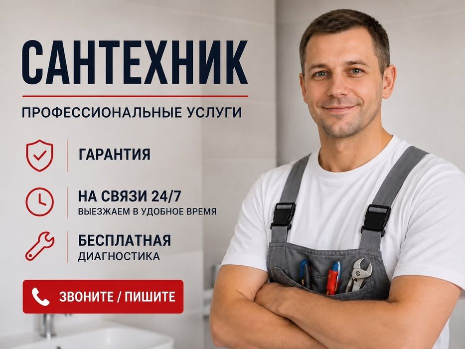 Сантехник 24/7 Астана. Все виды работ. Замена. Ремонт. Пайка труб.