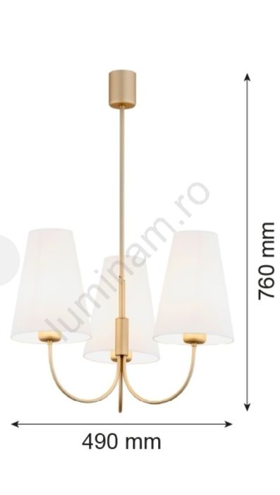 Lustră pe tijă SAFIANO 3xE27/15W/230V auriu Argon