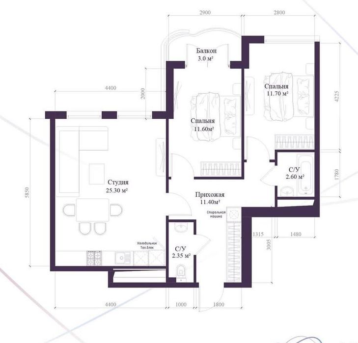 Продаётся 3ком ЖК Skyline 70м2 ор-р: Ул.Нукусская
