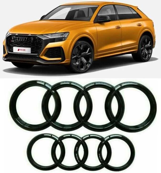 Emblema Semn Logo Negru Grila Spate Audi A3 A4 A5 A6 A7 A8 Q3 Q5 Q7 Q8