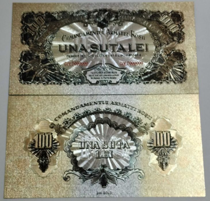 Comandamentul Armatei Roșii – Set complet de 7 bancnote - Gold Collector Edition – cu inserție decorativă de aur 24k