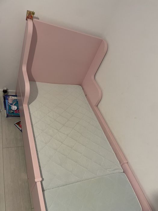 Vand pat cu saltea, comoda, dulap, roz ikea, set BUSUNGE