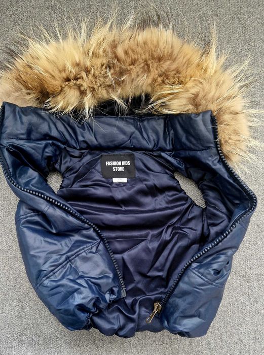 Детски елек с естествен пух 104 размер 3-4 години