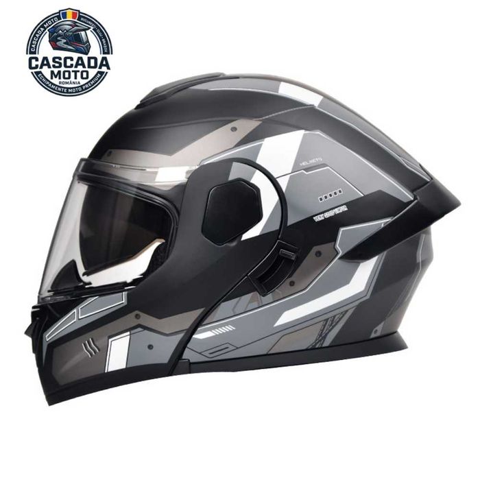 Cască Moto Jet cu Vizieră Dublă – Siguranță DOT, Design Modern, ABS Rezistent