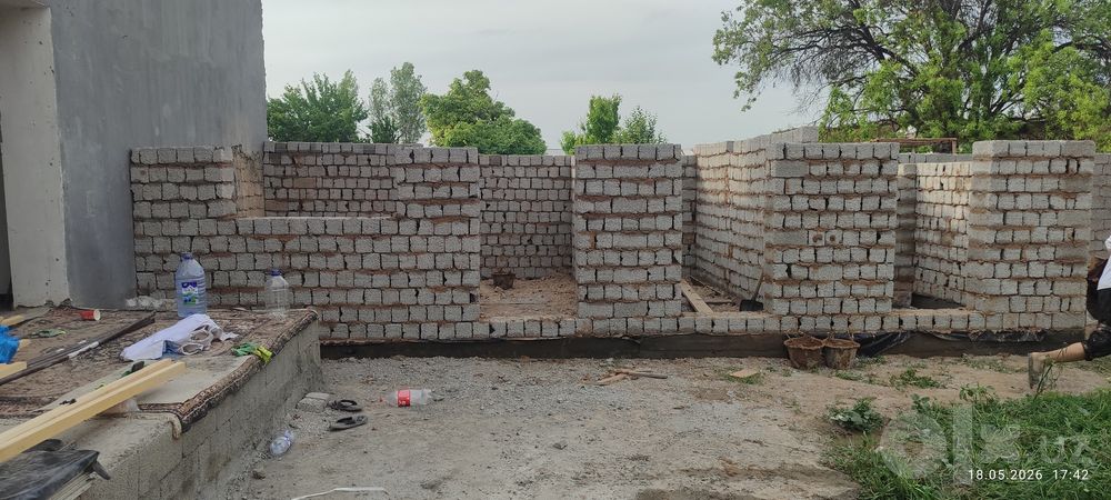 Шлакаблок териш , девол оламиз, фундамент куйамиз