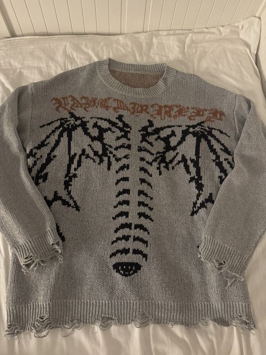 Свитер, рваный, серый, гранж