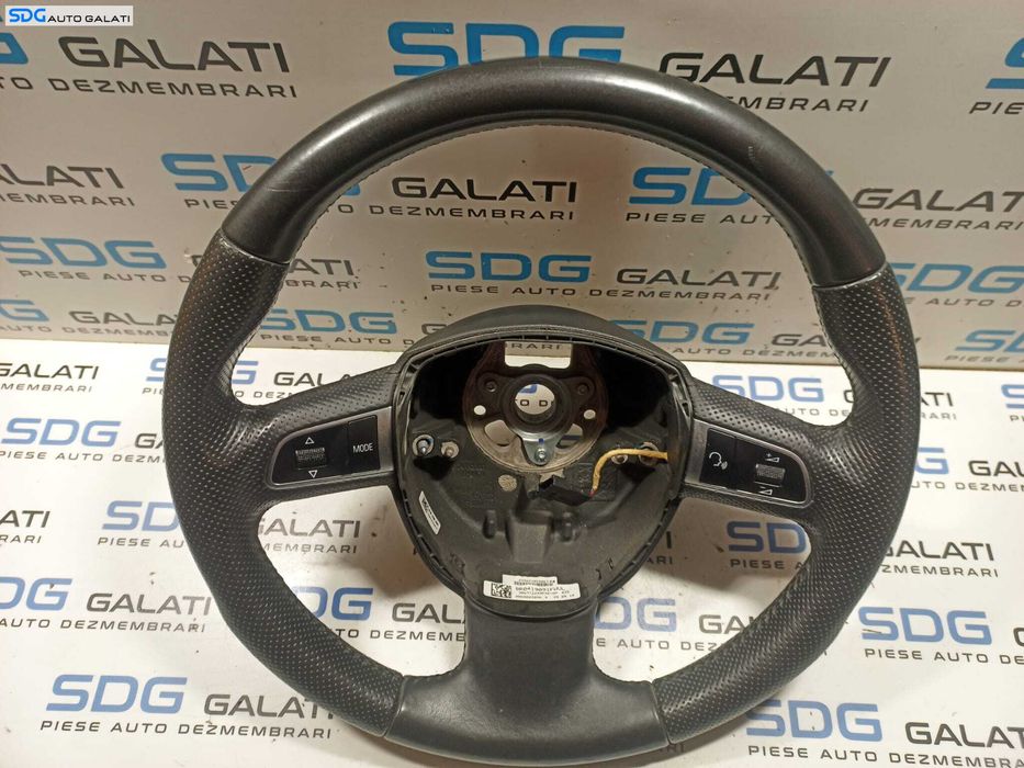 Volan Piele Perforata 3 Spite Fara Comenzi FARA Airbag Audi A4 B8 2008 - 2012 [L0782]