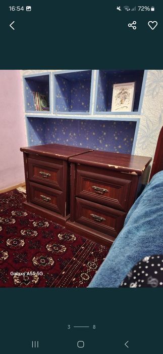 Комплект мебель, 2 тумбочки, косметический столик, шкаф и кровать