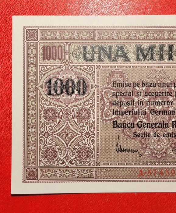 Bancnota 1000 lei 1917 unc bani vechi