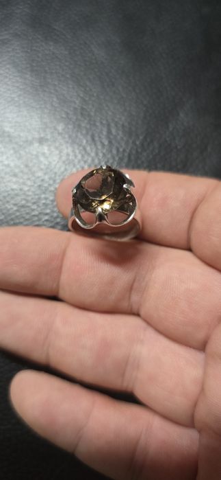 Bengt Hallberg inel argint Quartz fumuriu