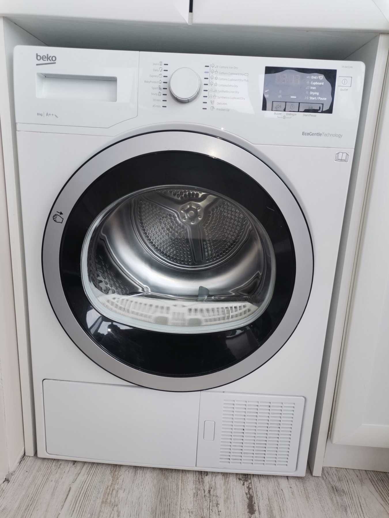Сушилня Beko DS8433RX, Термопомпа, 8 кг, 16 програми, Клас A++, Бяла гр ...