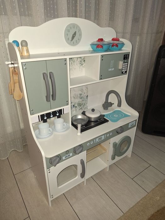 Bucatarie din lemn Lulilo pentru copii cu Expressor si masina de spala
