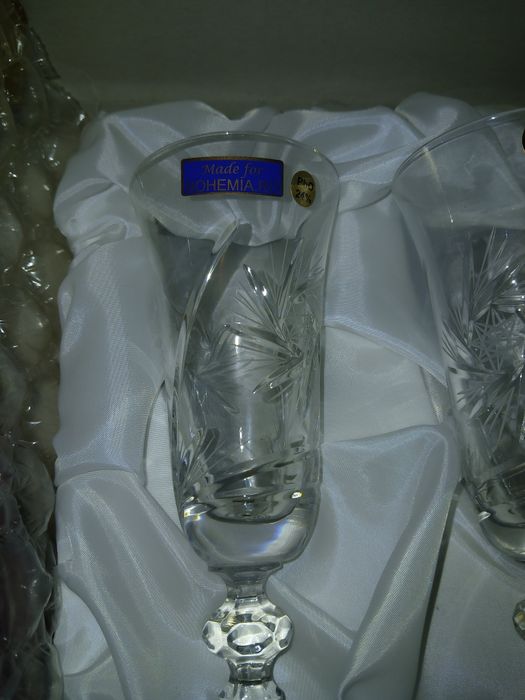 Set sampanie cattier și pahare bohemia