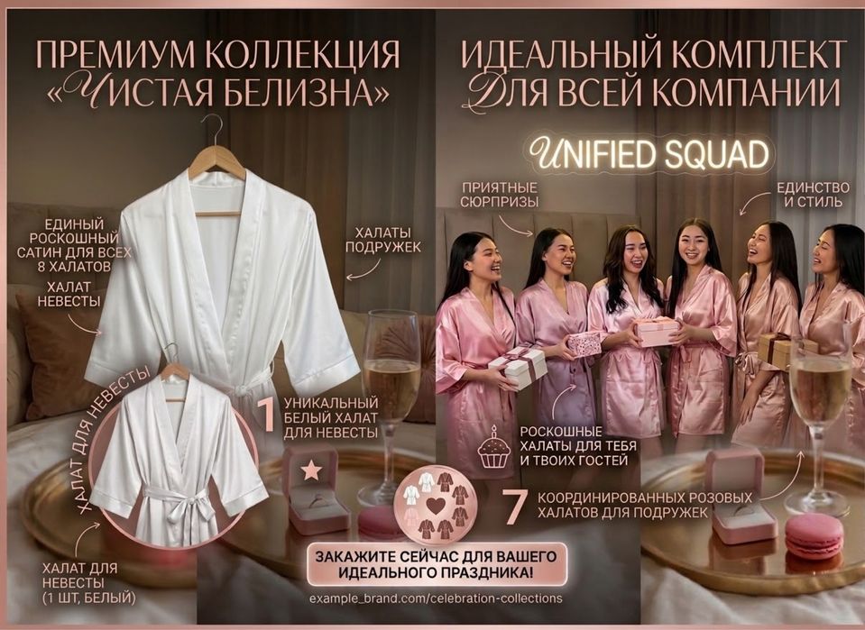 халат на девичник или на день рождения
