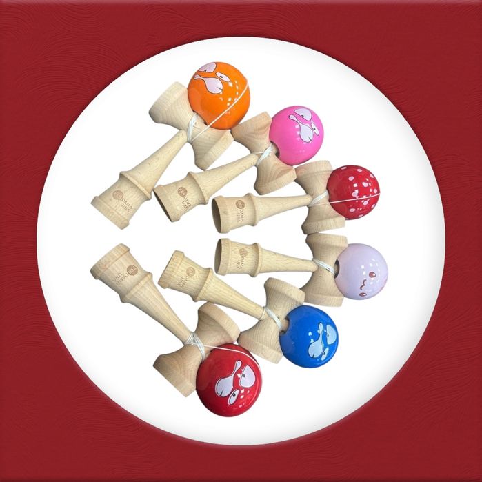 Kendama X Originala, Profesionala, Flippy, din Lemn, Rubber Grip, 18 c