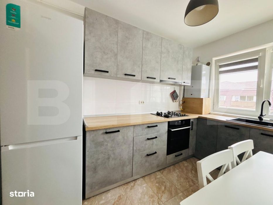 Apartament cu 2 camere, mobilat modern, cu terasa si parcare