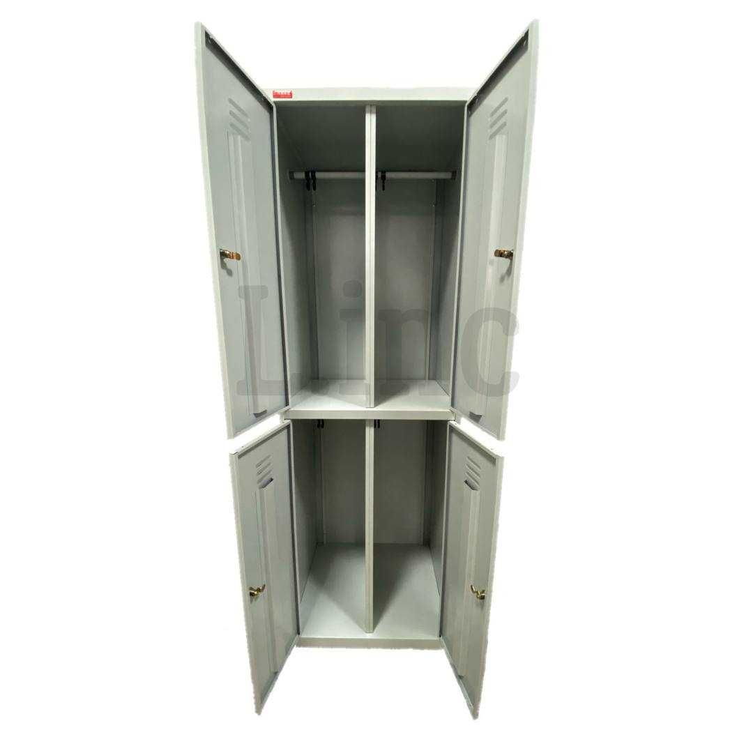 Двухсекционный металлический шкаф для одежды шрм