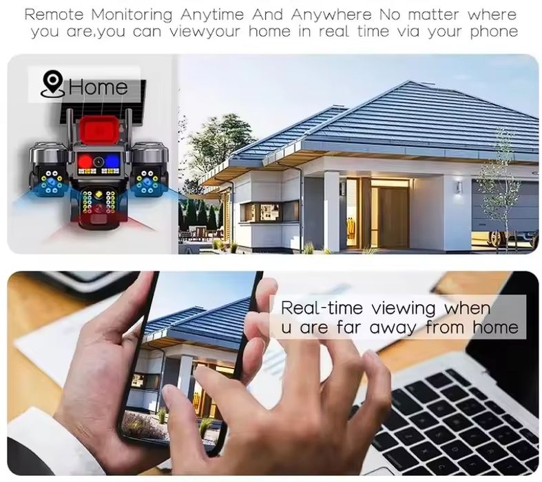 Camera supraveghere 4G cu panou solar 8K UHD 10X Digital
