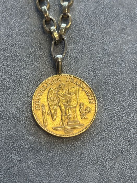 Златен ланец 14к с монета висок карат 21.65к