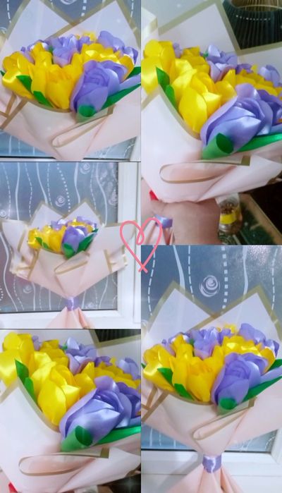 Букеты из атласной ленты...