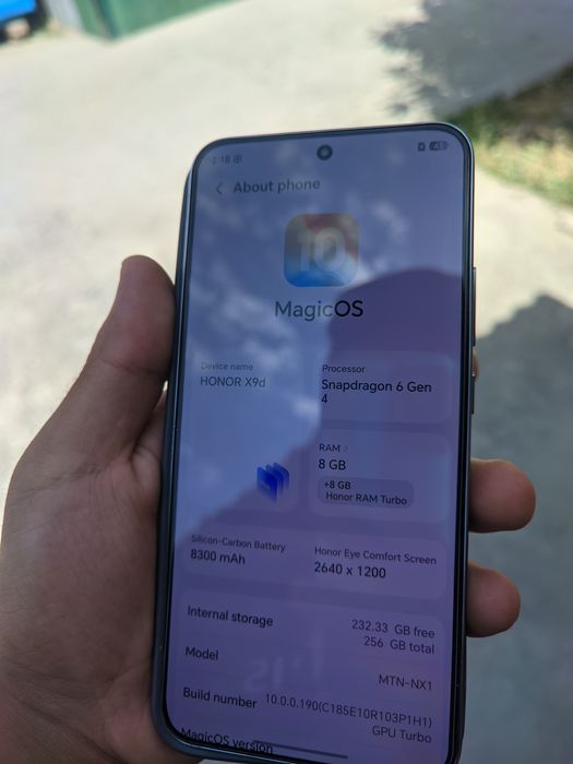 Honor x9d yangi karobka bor