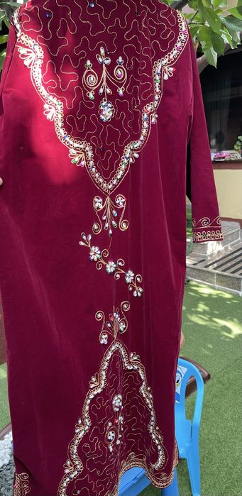 Rochie kaftan/vascoza/broderie cu maneci lungi