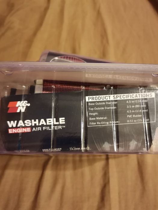 Универсален спортен филтър K&N 1003RD-L  (4 1/2инча=114мм)