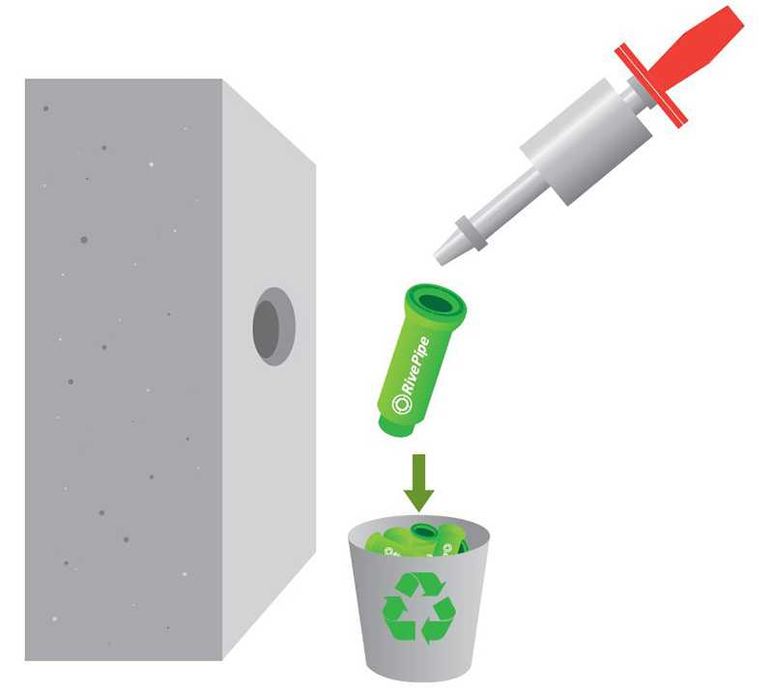 Кофражна тръба с конус за многократна употреба - Ф25мм.