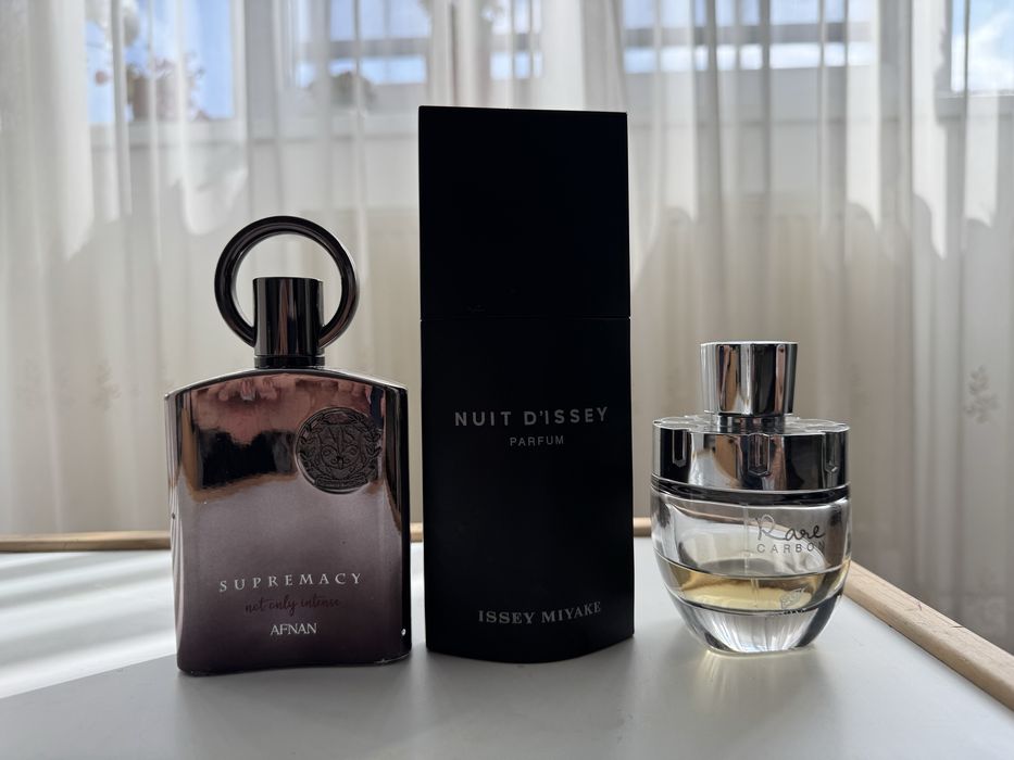 Vand 3 parfumuri Supremacy Not Only intense, Nuit d’issey, Rare Carbon