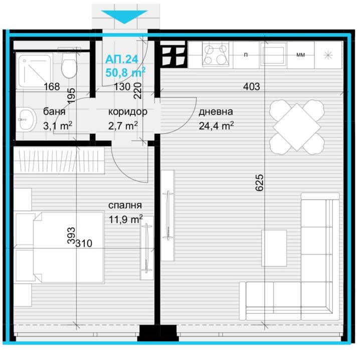 Продава се Двустаен апартамент в Варна, Аспарухово - 59 кв.м за 1648 €/кв.м - Снимка #5