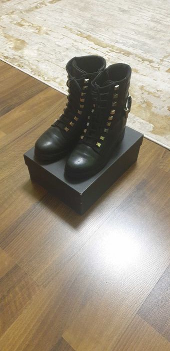 Ghete de iarna, negre, din piele, Tamaris,37