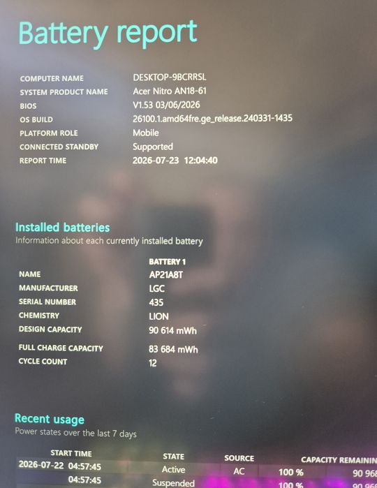Гейм лаптоп Аcer Nitro 18 RTX 5060 Ryzen Ai 9 365