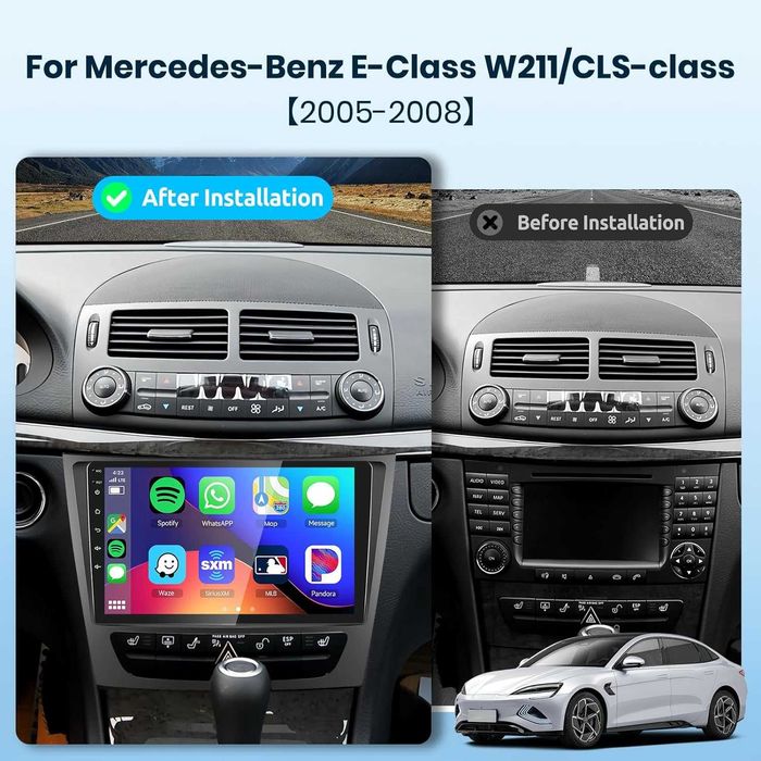 Мултимедия Mercedes E Class Двоен дин W211 E220 E270 Android Навигация