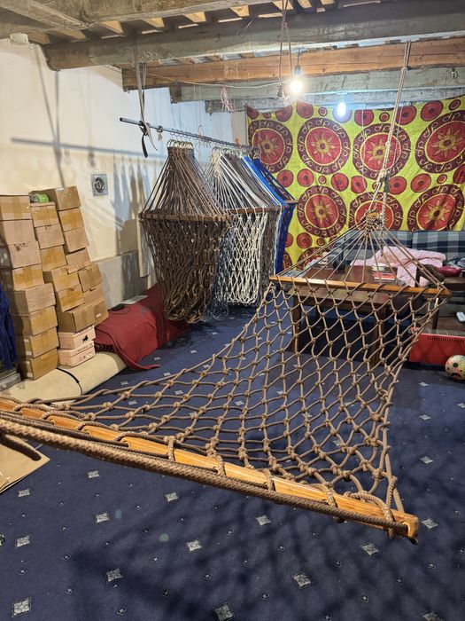 (СКИДКА!!) GAMAK ГАМАК сетчатый с деревянными планками ручная робота